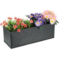 RELAXDAYS Blumenkasten für innen, Blumentöpfe & Kräuter, rechteckig, Metall, HBT: 14x40x15 cm, Deko Blumenkiste, schwarz - 