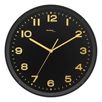 Techno Line WT 8500-1 gold Funk Wanduhr 30cm x 4.1cm Schwarz