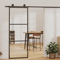 VIDAXL Schiebetür ESG-Glas und Aluminium 76x205 cm Schwarz - Schwarz