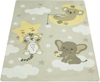 Paco Home Vloerkleed voor de kinderkamer Chicos 551 Platweefsel, schattig kinderdesign, motief dieren, kinderkamer