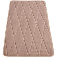 PACO HOME Badezimmerteppich Badematte Badteppich Badvorleger Flauschig Memory Foam 3D Beige 4, 65x120 cm