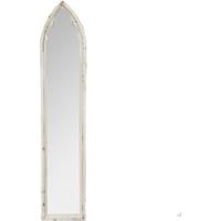 Clayre & Eef Wandspiegel 30*3*154 cm Wit, Bruin Hout, Glas Grote Spiegel Muur Spiegel Wand Spiegel
