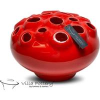 Villa Pottery Rode vaas Coral D30 x H22 - Rode vaas Coral 30 x 30 x22