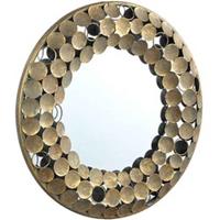 PTMD Collection PTMD Maxy Ronde Spiegel - 70 x 6 x 70 cm - Ijzer - Messing