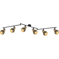 Globo Bruine zes lichts plafondlamp | Plafondspots | E14 fitting | 145cm