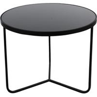 Clayre & Eef Bijzettafel Ø 60*45 cm Zwart Aluminium Rond Side table Tafeltje