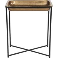 Clayre & Eef Bijzettafel 53*54*62 cm Koperkleurig Aluminium Rechthoek Side table Tafeltje