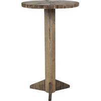 Clayre & Eef Bijzettafel Ø 38*62 cm Bruin Hout Rond Side table Tafeltje