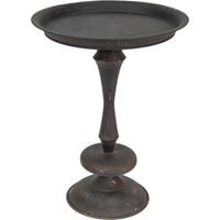 Clayre & Eef Bijzettafel Ø 49*67 cm Zwart, Bruin Ijzer Side table Tafeltje