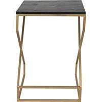 Clayre & Eef Bijzettafel 40*40*55 cm Goudkleurig Ijzer, Hout Vierkant Side table Tafeltje