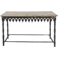 Clayre & Eef Sidetable 121*45*81 cm Zwart, Bruin Ijzer, Hout Rechthoek Wandtafel Haltafel Console Tafel