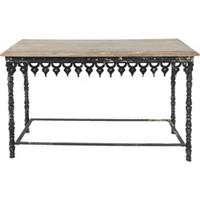 Clayre & Eef Sidetable 121*45*81 cm Zwart, Bruin Ijzer, Hout Rechthoek Wandtafel Haltafel Console Tafel