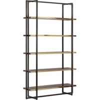 24Designs Flare Boekenkast Hoog - B130 X D40 X H220 Cm - Suarhout