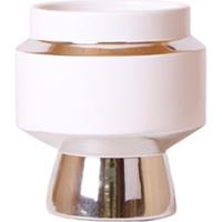 Kolibri Home | Le Chic bloempot - Witte keramieken sierpot met zilveren details - potmaat Ø9cm