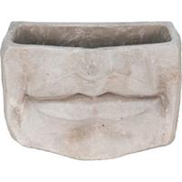 Clayre & Eef Bloempot Binnen Mond 21*13*14 cm Grijs Steen Plantenpot