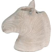 Clayre & Eef Bloempot Binnen Paard 16*10*15 cm Grijs Steen Plantenpot