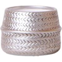 Kolibri Home | Groove bloempot - Zilveren keramieken sierpot - potmaat Ø6cm