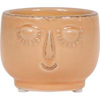 Kolibri Home | Happy face peach bloempot - Peach kleurige keramieken sierpot Ø6cm