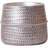 Kolibri Home | Groove bloempot - Zilveren keramieken sierpot - potmaat Ø9cm