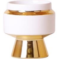Kolibri Home | Le Chic bloempot - Witte keramieken sierpot met gouden details - potmaat Ø6cm