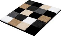 Kleine Wolke Badematte Caro, Höhe 25 mm, rutschhemmend beschichtet, fußbodenheizungsgeeignet, Badteppich, modernes Karo Muster, Pastell-Farben, waschbar