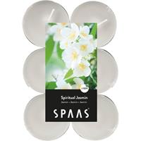 Candles By Spaas 48x Maxi geurtheelichtjes Spiritual Jasmin 10 branduren - Geurkaarsen jasmijn geur - Grote waxinelichtjes