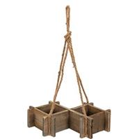 Clayre & Eef Planthouder 38*22*9 cm Bruin Hout Bloempot Decoratie Pot