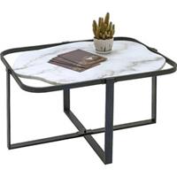 Clayre & Eef Salontafel 86*68*45 cm Bruin, Grijs Ijzer Tafel