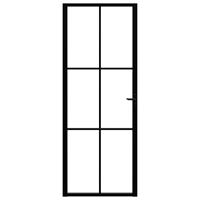 vidaXL Binnendeur 76x201,5 cm ESG-glas en aluminium zwart