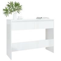 vidaXL Wandtafel 100x35x76,5 cm spaanplaat hoogglans wit
