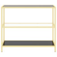 vidaXL Konsolentisch Schwarz und Transparent 100x36x90 cm Hartglas 