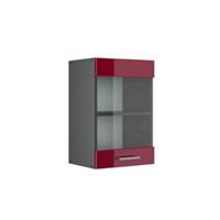 Vicco Küchenschrank Hängeschrank Hängeglasschrank 40 cm R-Line Anthrazit bordeaux