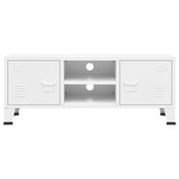 Tv-meubel industrieel 105x35x42 cm metaal wit