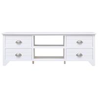 VIDAXL Tv-schrank Weiß 108x30x40 Cm Massivholz Paulownia