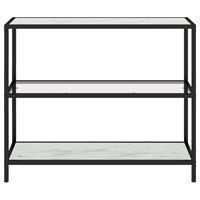 vidaXL Konsolentisch Transparent und Weiß Marmor 100x36x90 cm Hartglas 