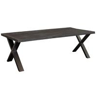 I-Catchers Eettafel massief Mango zwart | 240 x 100 x 78 cm | Bladdikte 4 cm | X-poot