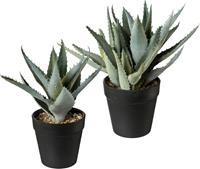 Creativ green Kunst-potplanten set van 2
