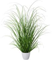 Creativ green Kunstgras Grasmix in een decoratieve plastic pot