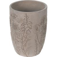 Clayre & Eef Bloempot Binnen Ø 19*25 cm Beige Steen Bloemen Plantenpot