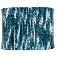 Wenko Badteppich Urdu Blau 55 x 65 cm, Mit Melagne-Effekt