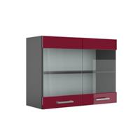 Vicco Küchenschrank Hängeschrank Hängeglasschrank R-Line Anthrazit bordeaux