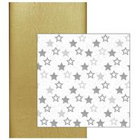 Duni Papieren tafelkleed/tafellaken goud inclusief sterren servetten -