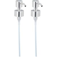 RELAXDAYS Pumpaufsatz Seifenspender, 2er Set, Edelstahl Pumpkopf für Flaschen, für 28 mm Gewinde, Seifenpumpe, silber - 