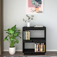 vidaXL Boekenkast 60x35x71 cm massief grenenhout zwart