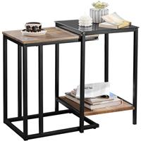SOBUY FBT99-F 2er Set Beistelltisch Satztisch Couchtisch Stapelbar Sofatisch Kaffeetisch Laptoptisch Pflegetisch Wohnzimmertisch