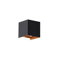 QAZQA LED Wandlamp buiten edwin - Zwart - Modern - L 10cm