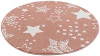 Carpet City Kinderteppich Anime9387, rund, 11 mm Höhe, Sternen-Teppich, Weicher Flor, Pflegeleicht, Kinderzimmer