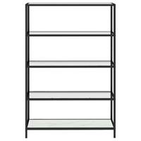 vidaXL Wandtafel 100x36x168 cm gehard glas witmarmerkleur transparant