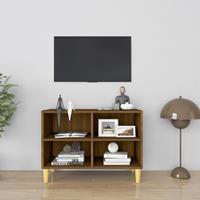 VidaXL TV-Schrank mit Massivholz-Beinen Braun Eiche-Optik 69,5x30x50cm 