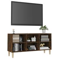 vidaXL Tv-meubel met houten poten 103,5x30x50 cm gerookt eikenkleurig